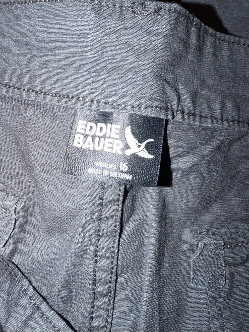 Eddie Bauer Ripstop Shorts Women’s 16 Dark Gray Hiking Outdoor Gorpcore NWT